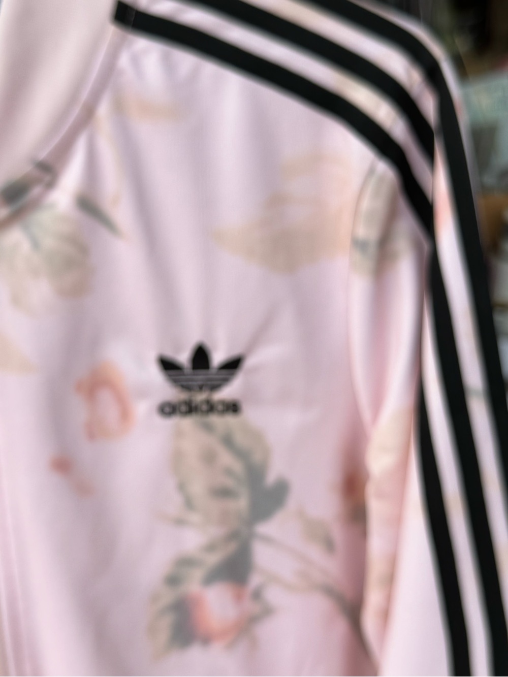 adidas Originals Pastel Rose Floral Track Jacket Pink Black Small. RARE - Picture 5 of 8